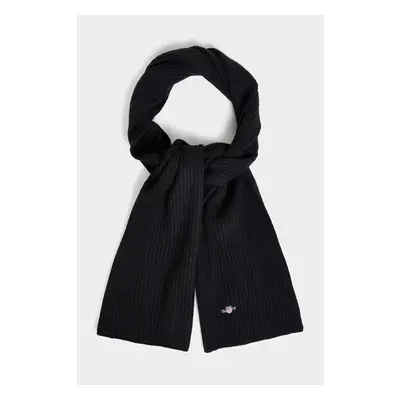 ŠÁLA GANT UNISEX. SHIELD WOOL KNIT SCARF BLACK 85386167