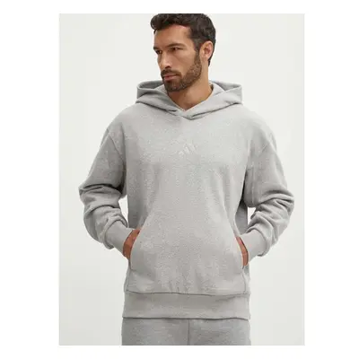 Mikina adidas All SZN pánská, šedá barva, s kapucí, melanžová, IY4123 93579790