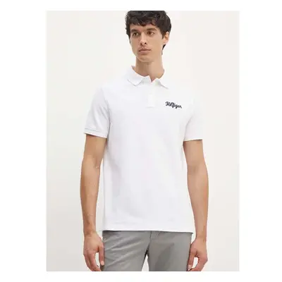 Bavlněné polo tričko Tommy Hilfiger bílá barva, s aplikací, MW0MW35603 94828003