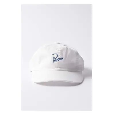 Bavlněná baseballová čepice by Parra Script Logo 6 Panel Hat bílá 95691545