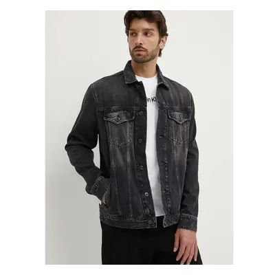 Džínová bunda Pepe Jeans RELAXED JACKET pánská, černá barva, přechodná 93038177