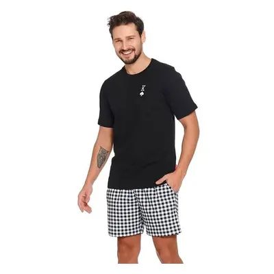 DN Nightwear Krátké pánské pyžamo Pikový král černé 57812895