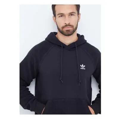 Mikina adidas Originals pánská, černá barva, s kapucí, s aplikací 85096913