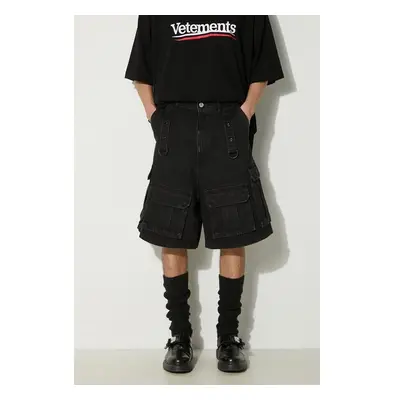 Džínové šortky VETEMENTS Multipocket Cargo Denim Shorts pánské, černá 92784897