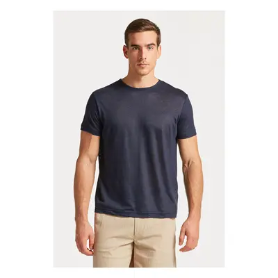 TRIČKO GANT LINEN REGULAR T-SHIRT EVENING BLUE 78462455