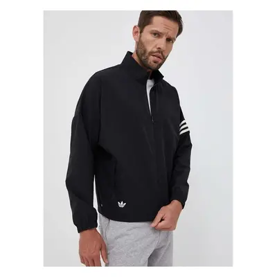 Mikina adidas Originals pánská, černá barva, hladká 82837196