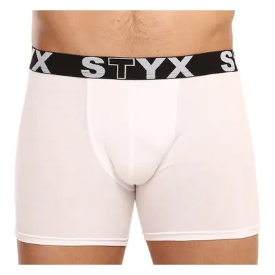 Pánské boxerky Styx long sportovní guma bílé (U1061) 46429014