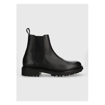 Kožené boty Calvin Klein CHELSEA BOOT pánské, černá barva, HM0HM01229 84385360