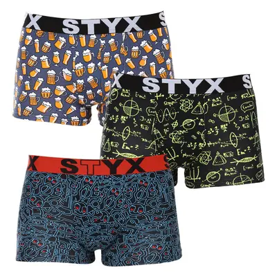 3PACK pánské boxerky Styx art sportovní guma vícebarevné (3G12672) 85298093