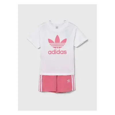 Dětská souprava adidas Originals SHORT TEE SET růžová barva, JE1612 94495556