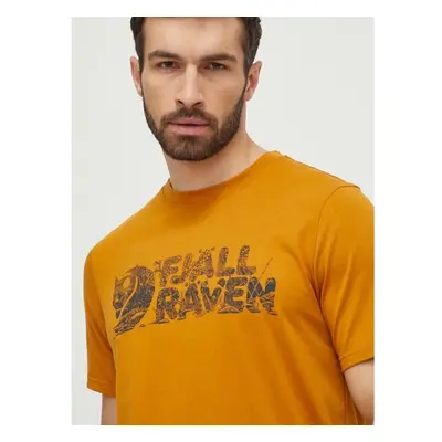 Tričko Fjallraven Lush Logo T-shirt žlutá barva, s potiskem, F12600219 91112063