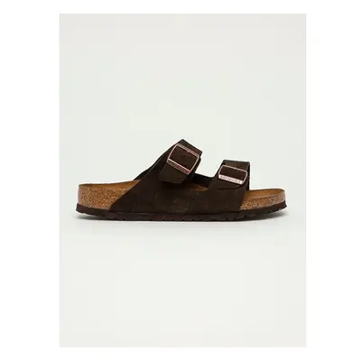 Semišové pantofle Birkenstock Arizona pánské, hnědá barva 58217223