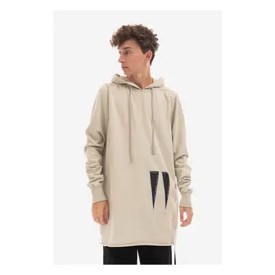 Bavlněná mikina Rick Owens Pullover Hoodie pánská, béžová barva, s 84015905