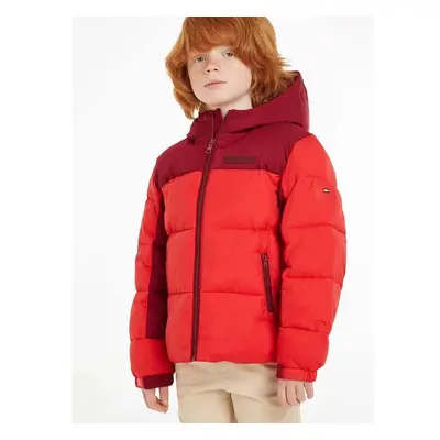 Dětská bunda Tommy Hilfiger červená barva 84204047