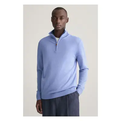 SVETR GANT EXTRAFINE MERINO WOOL HALF ZIP GENTLE BLUE 93464181