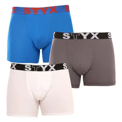 3PACK pánské boxerky Styx long sportovní guma vícebarevné (3U10137) 83413336