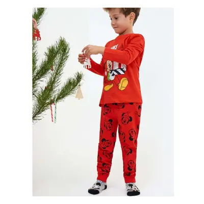 Sinsay - Teplákové kalhoty joggers Mickey Mouse - červená 90092608