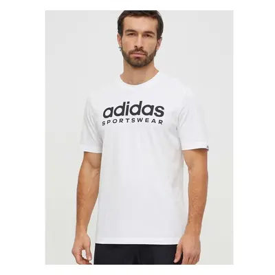 Bavlněné tričko adidas bílá barva, s potiskem, IW8835 91793292