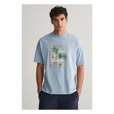 TRIČKO GANT HAWAII PRINTED GRAPHIC SS T-SHIRT DOVE BLUE 90826148