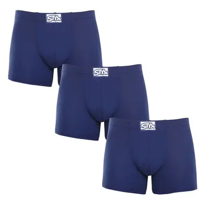 3PACK pánské boxerky Styx long klasická guma tmavě modré (3F0968) 90948726