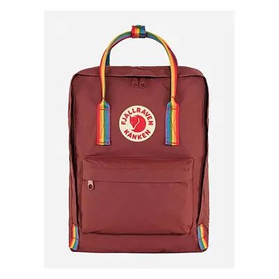 Batoh Fjallraven Kanken Rainbow červená barva, velký, s aplikací, 84541569