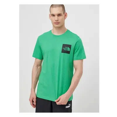 Bavlněné tričko The North Face S/S Fine Tee zelená barva, s potiskem 91547113