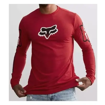 Pánské tričko Fox Vizen LS Tech Tee flame red 73925507