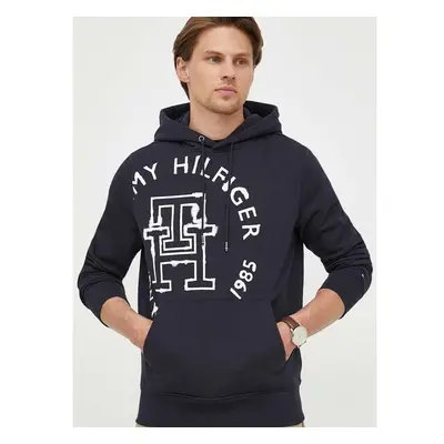 Bavlněná mikina Tommy Hilfiger pánská, tmavomodrá barva, kapucí, 81510027