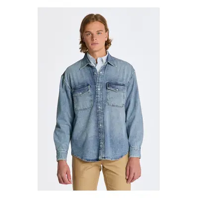 KOŠILE GANT OS DENIM SHIRT LIGHT BLUE WORN IN 84606351