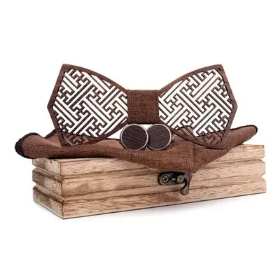 dreveny-motylek.com Set dřevěného motýlku, manžetových knoflíčků a 94366654