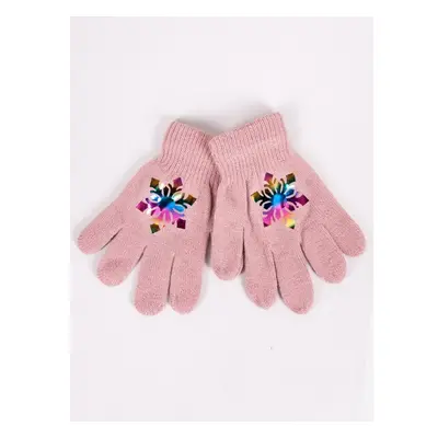 Yoclub Kidss Girls Five-Finger Gloves With Hologram RED-0068G-AA50-001 74836872