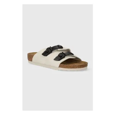 Semišové pantofle Birkenstock Zürich pánské, béžová barva, 1026773 90398035