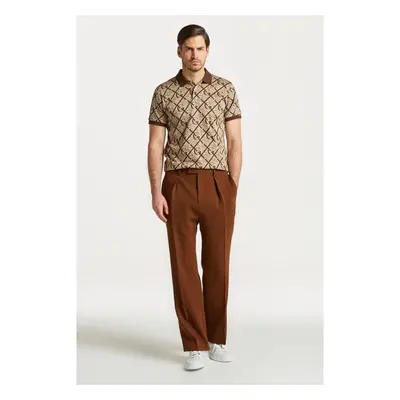 KALHOTY GANT WIDE WOOL CREPE SUIT PANTS MAHOGANY BROWN 81590743