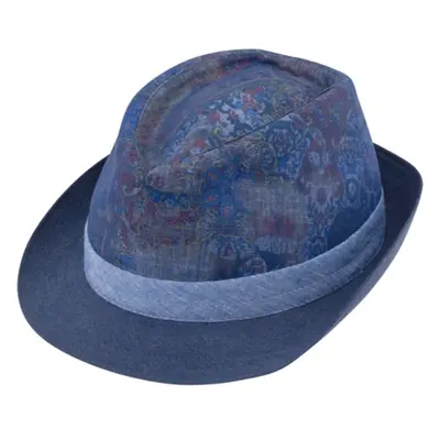 Unisex letní modrý látkový klobouk Trilby od Fiebig - limitovaná 90813716