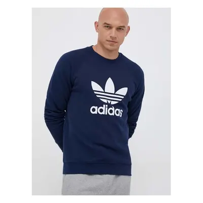 Bavlněná mikina adidas Originals pánská, tmavomodrá barva, s potiskem 83677840