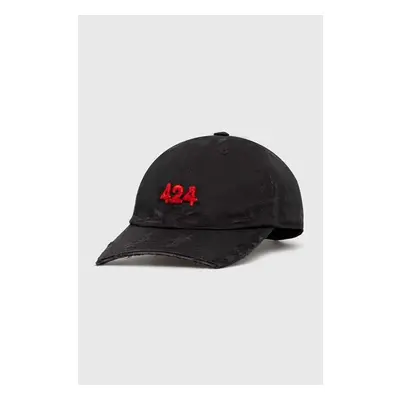 Bavlněná baseballová čepice 424 Distressed Baseball Hat černá barva, s 91629494