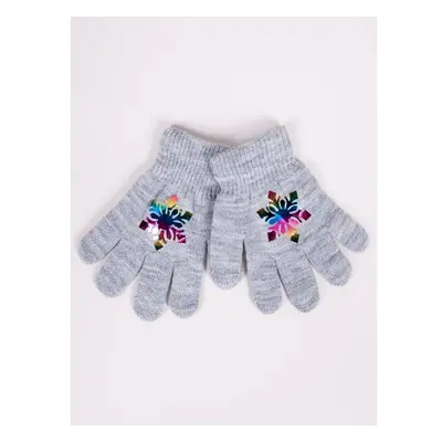 Yoclub Kidss Girls Five-Finger Gloves With Hologram RED-0068G-AA50-006 74836875