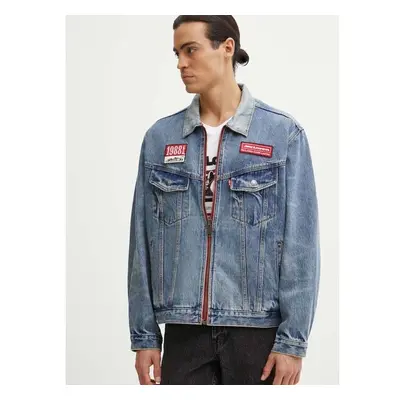 Džínová bunda Levis Levi’s x McLaren pánská, béžová barva, přechodná, 95601053