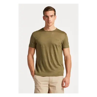 TRIČKO GANT LINEN REGULAR T-SHIRT JUNIPER GREEN 78462454