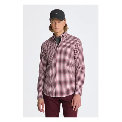 KOŠILE GANT REG POPLIN GINGHAM SHIRT PLUMPED RED 84606027