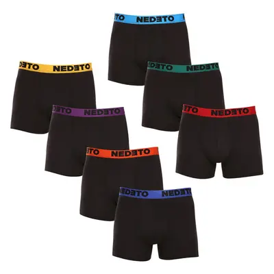 7PACK pánské boxerky Nedeto černé (7NB002b) 88550772