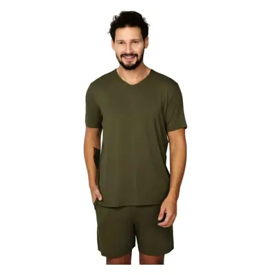 Pánské krátké pyžamo Italian Fashion Dallas Khaki 90400081