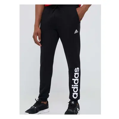 Bavlněné tepláky adidas černá barva, potiskem 78917800