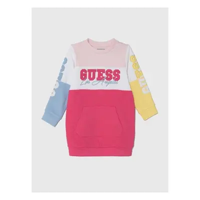 Dětské bavlněné šaty Guess růžová barva, mini, K4YK03 KA6R3 92439198