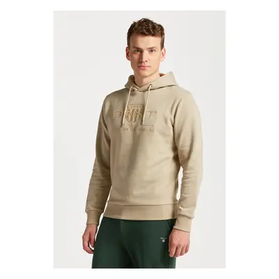 MIKINA GANT REG TONAL SHIELD HOODIE CONCRETE BEIGE 76936447