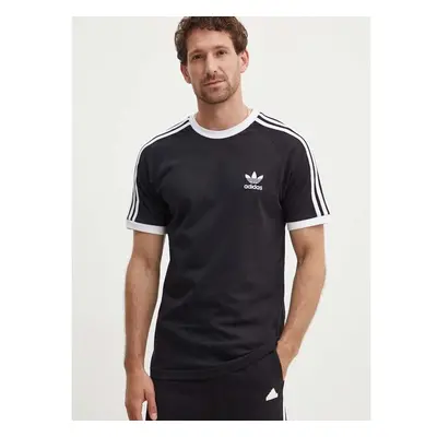 Bavlněné tričko adidas Originals Adicolor 3-Stripes černá barva, 83270352