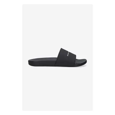 Pantofle Rick Owens Rubber Slippers pánské, černá barva, DU01C6821 84017385