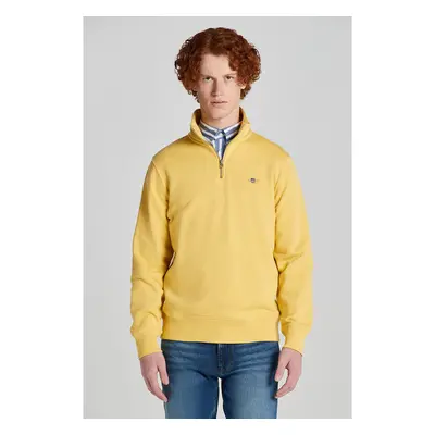 MIKINA GANT REG SHIELD HALF ZIP SWEAT PARCHMENT YELLOW 84605900