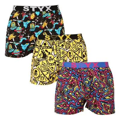 3PACK pánské trenky Styx art sportovní guma vícebarevné (3B13001) 89708333