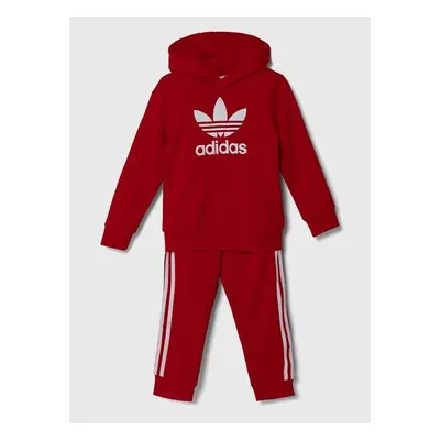 Dětská tepláková souprava adidas Originals HOODIE SET červená barva, 94845255